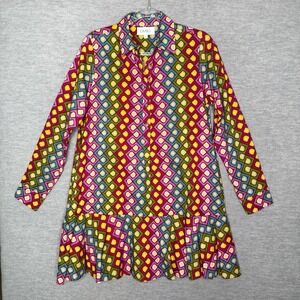 LIVRO Polly Mini Dress A-Line Shirt Dress Womens Size Small Maximalist Fun Color